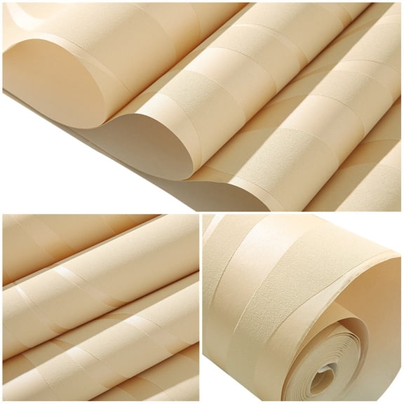 XMMSWDLA Wall Stickers & Murals 3d Non-Woven Wave Stripe Embossed Wallpaper Rolls Living Room Decor 10m Small Stickers