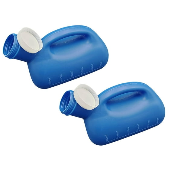 GARENAS Camping Bottles Bottle 3000ML Large Male Urinal Portable Screw Cap Pot Mouth No Odor Mens Potty Pee Bottle Collector Travel Toilet *2PCS(Blue 2Pcs)