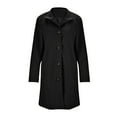 thumbnail image 4 of Women's Long Coats Single Breasted Pea Coat Winter Casual Blazer Jacket Trench Coat Black XL, 4 of 9