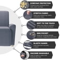 thumbnail image 6 of Zenna Home Simply Fit 4-Piece Steps Stretch Recliner Slipcover, Coal, 6 of 7