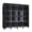 黑色, variant on Black， Portable Closet Organizer and Storage with 3 Hanging Rods for Hanging Clothes, 6 Wardrobe Closet Storage Shelves for Bedroom, Easy to Assemble.