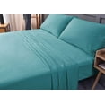 thumbnail image 3 of the Season Essentials Wrinkle Free Sheet Sets with Deep Pockets &amp; Stain Resistant, 1800 Thread Count Bamboo Based, Teal, California King, 3 of 9