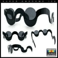 thumbnail image 2 of Rad Offbeat Thick Plastic Wave Shape Runway Fashion Sunglasses Black, 2 of 8