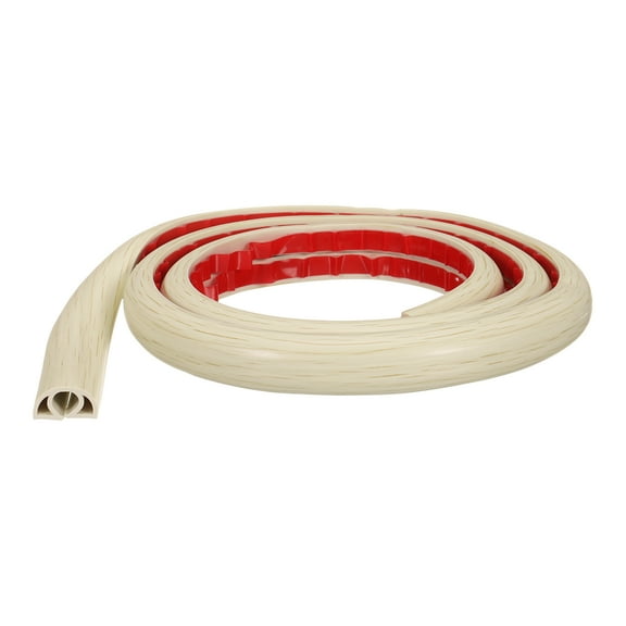 Uxcell 4ft Cord Cover Floor W0.3"xH0.3" Hide Extension Cable Wire Covers Wood Beige
