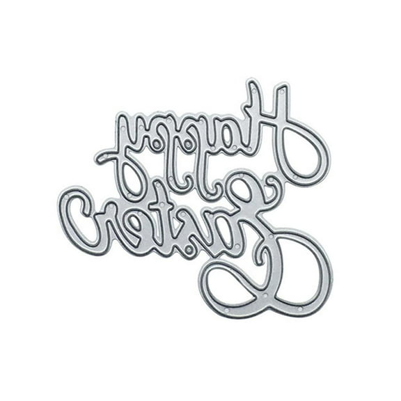 Rvaymup Happy Holiday Cutting Dies Carbon Steel Die Cut Scrapbooking Embossing Stencils
