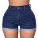 thumbnail image 2 of Pantalones Cortos De Mezclilla,Pantalones Cortos De Mezclilla para Mujer Pantalones Cortos De Mezclilla Elásticos De Alta Mujer Pantalones Cortos De Mezclilla De Verano Optimizados para La Excelencia, 2 of 8
