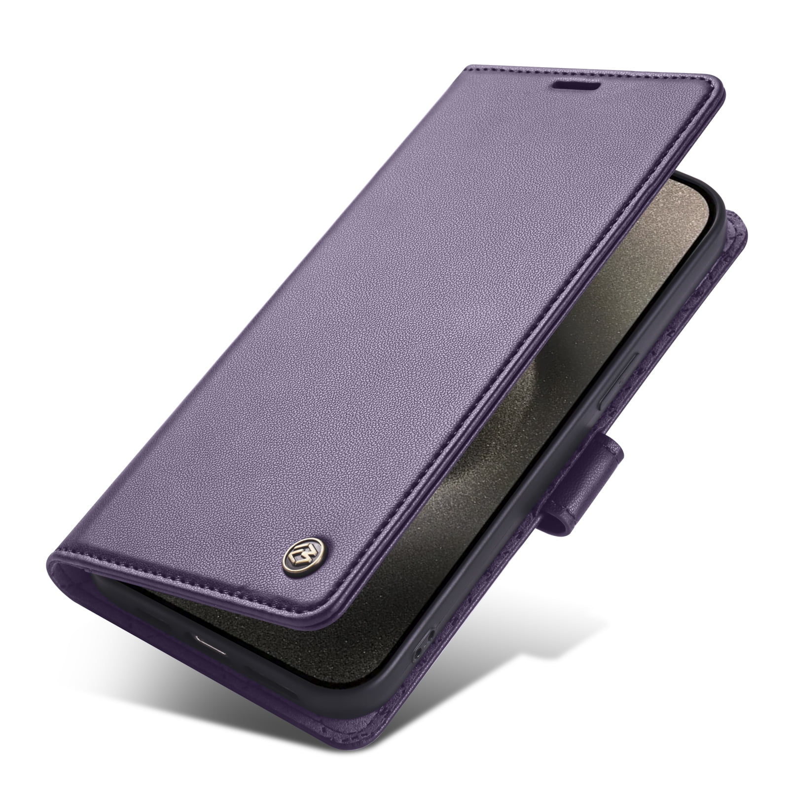 For IPhone 15 Wallet RFID Blocking TPU Genuine Cow Leather Phone Case - Black - Phone Case And Phone Cover Price