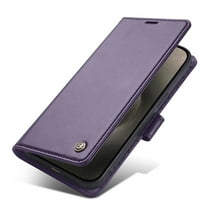 ELEHOLD for iPhone 13 Business Wallet Case with RFID Blocking Credit Card Holder PU Leather Flip Kickstand Protective Shockproof Cover Women Men for iPhone 13,Purple