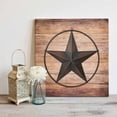 thumbnail image 5 of Western Texas Star Barn Canvas Wall Art, Rustic Brown Wood Grain Framed Wall Decor Modern Artwork Prints Painting for Living Room, Bedroom, Kitchen & Cafe Decor 8x8 Inch, 5 of 9