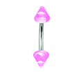 thumbnail image 2 of SGSS Curv BB w UV Sensitive Acrylic Cones 16G (1.3mm) 5/16 (8mm) Long Stainless Steel, 2 of 2