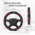 thumbnail image 3 of Logiee Colorful Floral Embroidery Mexican Print Breathable Elastic Steering Wheel Cover, Non-Slip Stretch Steering Wheel Protector,Universal 15 Inch Fit Auto, Suvs, Truck, 3 of 6