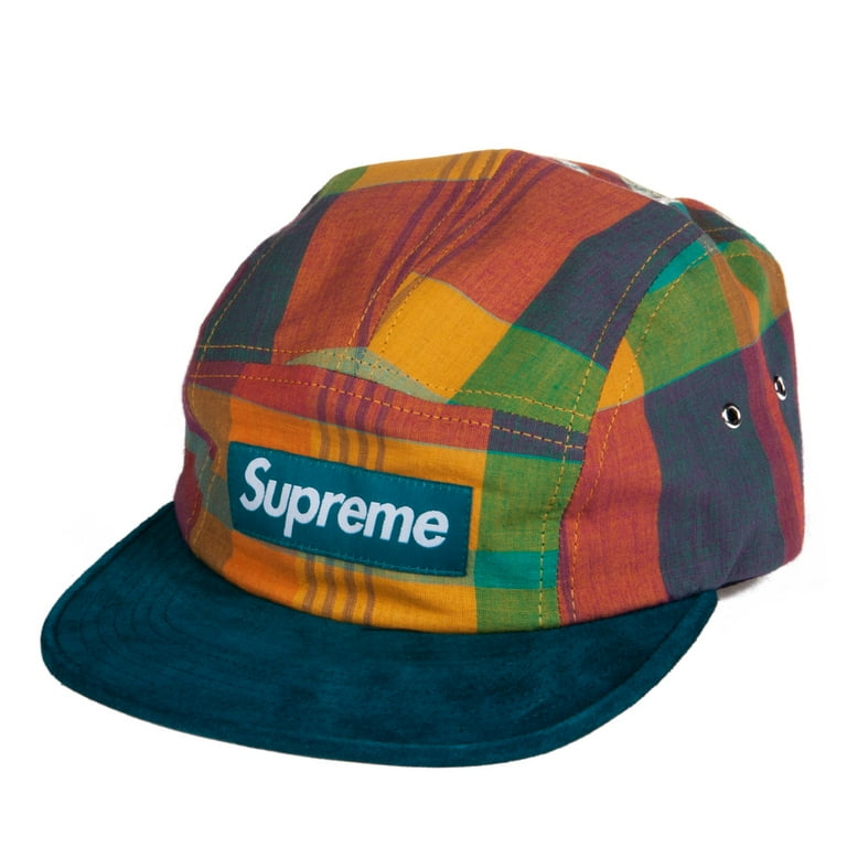 Supreme Plaid Suede Brim Strapback Camp Cap Multicoloured 24100