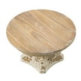 A&B Home Wooden Table Top Plate Stand 10" Natural, Distressed Cream