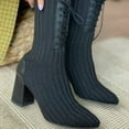thumbnail image 6 of POROPL Mid Calf Boots for Women Lace Up Sock Shoes,Womens Boots Size 9, 6 of 7