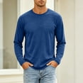 thumbnail image 2 of Yongwang Men Long Sleeve Lounge Shirt Crew Neck Shirt Casual Soft Basic Athletic Fit Tees for Home Gym, 2 of 9