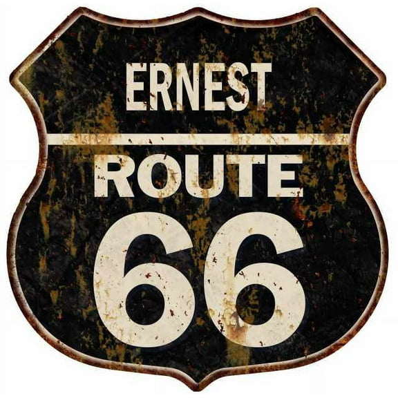 ERNEST Route 66 Sign Shield Metal Gift Man Cave Gift 211110004282