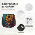 thumbnail image 4 of Balery Colorful Owl Forest Pantalones cortos deportivos para mujer con forro y dos bolsillos, elásticos, para entrenamiento, gimnasio, yoga-XX-Large, 4 of 7