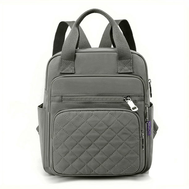 Mochila Acolchada Con Rombos, Bolso De Mano Con Asa Superior Para Mujer, Bolso Escolar De Viaje Informal De Nailon
