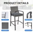thumbnail image 6 of RADIATA 7-Piece Outdoor Bar Set, Patio High Top Table and Chairs with Stools, Bar Height Wicker Furniture for Backyard, Courtyard, and Poolside,Dark Gray, 6 of 7