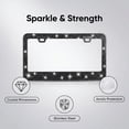 thumbnail image 3 of 1-Piece Square-Hole License Plate Frame, Sparkling Cute Rhinestones, Stainless Steel Material, Unisex, black, 3 of 6