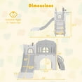 thumbnail image 3 of Gymax 9 in 1 Toddler Slide L Shaped Kids Slide & Climber Playset w/ Basketball Hoop Gray, 3 of 10
