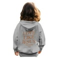 thumbnail image 6 of FAOWME Girls Casual Long Sleeve Hoodies Cute Oversized Pocket Sweatshirt Tops Grey 5-6 Years, 6 of 7