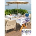 thumbnail image 6 of 60x120 Inch Outdoor Tablecloth with Umbrella Hole Zipper Rectangle Purple Spring Floral Rectangular Tablecloths Outside Waterproof Weeping Watercolor Botanical Butterfly Patio Table Cover for Picnic, 6 of 8