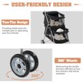 thumbnail image 4 of UBesGoo Double Pet Stroller for 2 Dogs Cats, Folding 4-Wheel Carrier with Ventilation, Safety Tethers & Large Storage, Black, 4 of 9