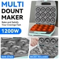 thumbnail image 3 of Mailand Mini Donut Maker Machine, Bake 12 x 2.2 Inch Mini Doughnuts, Electric Doughnut Maker, Non-stick Donut Pan, Aqua, 3 of 8
