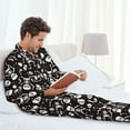 thumbnail image 4 of Wukai Skeleton Men's Long-Sleeve Pajama Set - Comfortable Sleepwear with Button-Down Shirt and Pants-XX-Large, 4 of 6