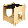 thumbnail image 2 of Harry Barker Modular Wood Hammock, Stackable Cat Cube, Brown, 2 of 4