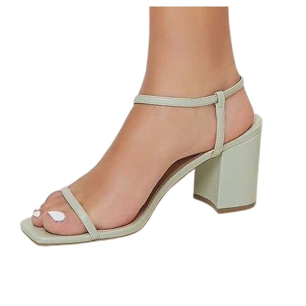 Steve Madden Swoon Mint Green Block Heeled Open Toe Retro Chic Strappy