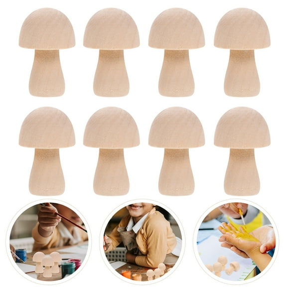 GOOHOCHY Set of 10 Wooden Mushroom Art Pieces for Home Decor and Table Decoration, Design