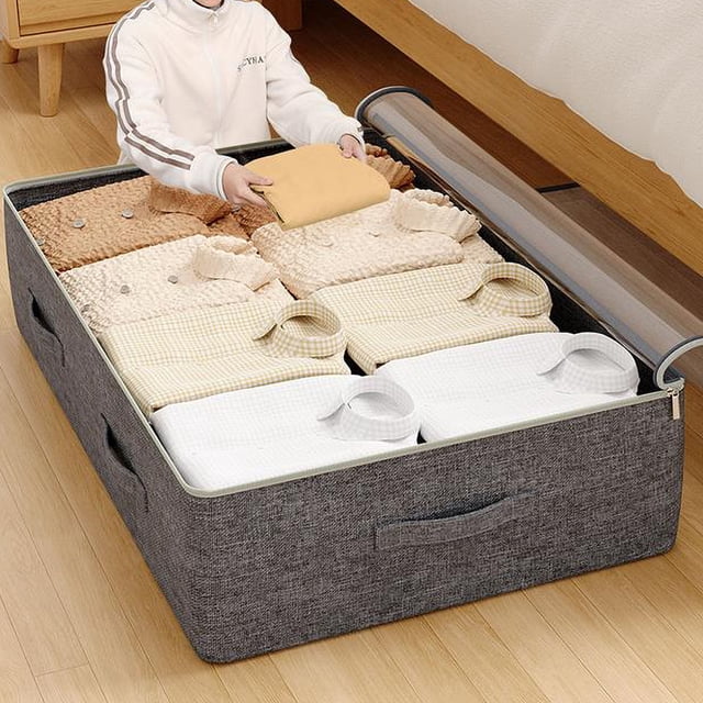 Xihbxyly Bolsa de Almacenamiento Debajo de La Cama, Diseño Plegable Grande, Estructura de Acero Resistente, Almacenamiento Multifuncional para Ropa, Edredones y Juguetes, Organización Del Hogar, Sala