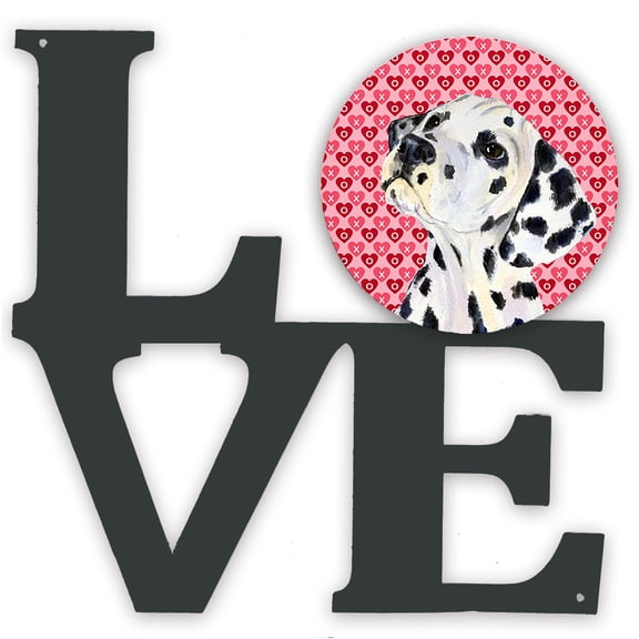 Dalmatian Hearts Love and Valentines Day Portrait Metal Wall Artwork LOVE