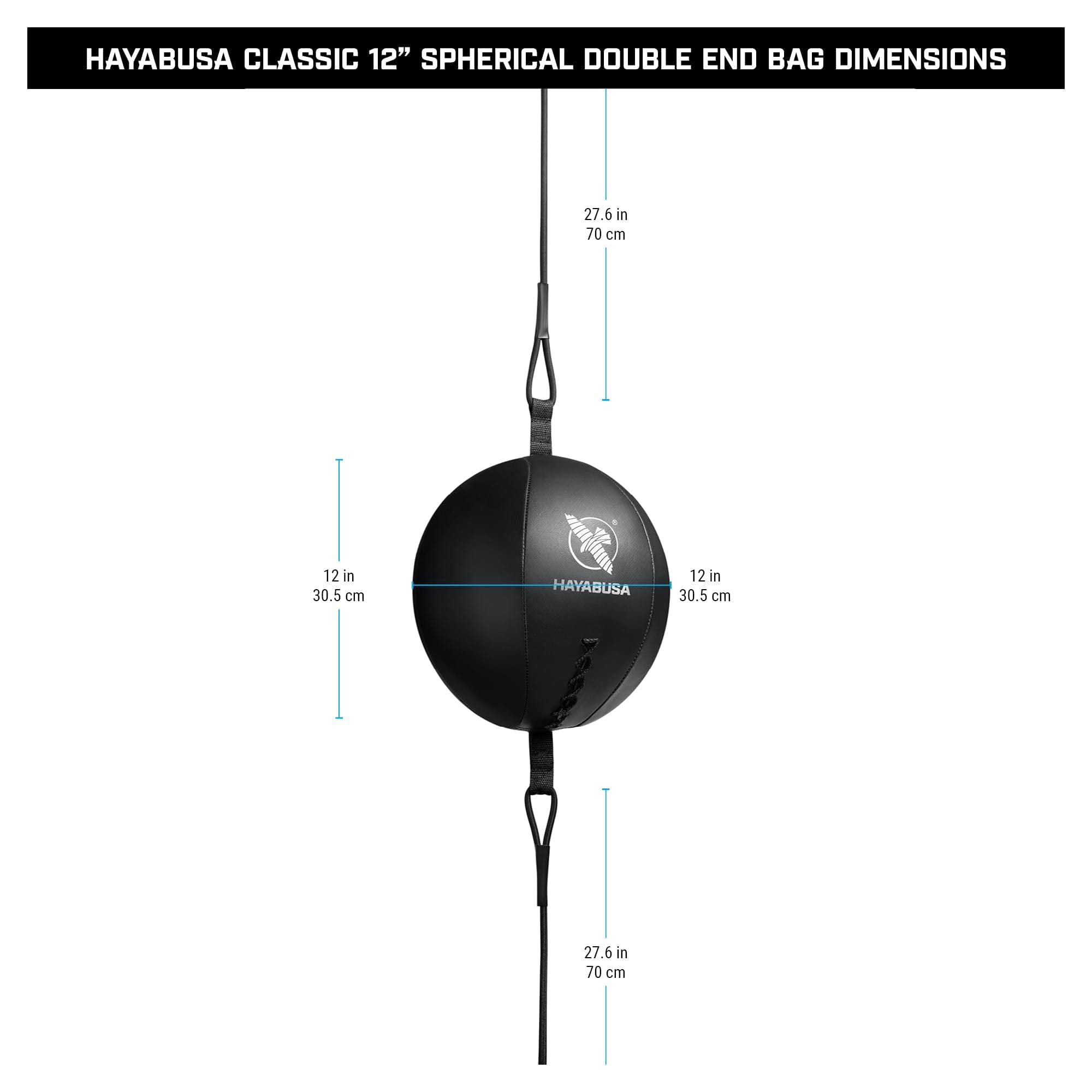Hayabusa Double Ended Bag Classic Sphere - Black, 12 Inches