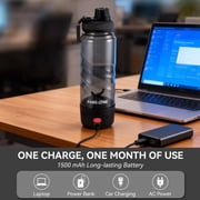 Electric Protein Shaker Bottle, 24 oz USB C Rechargeable Electric Mixer, Shaker Cups for Protein Shakes and Meal Replacements, Portable Blender Self Mixing Cup for Gym Workout, Black
