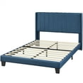 thumbnail image 3 of Renwick Upholstered Platform Queen Bed Frame with Wing Side, All Ages, Navy Blue, 3 of 13