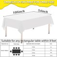 thumbnail image 4 of Mitzzllc Plastic Table Cloth Disposable 8 Pack,54 x 108 Inch Leakproof & Sturdy Decorative Tablecloths,Waterproof White Rectangle Table Cover, 4 of 8