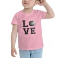 thumbnail image 3 of Hockey Love Cute Toddler T-Shirts for Boys Girls (Pink, 2T), 3 of 5
