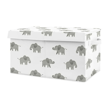 UPC: 0846480079637 | Elephant Grey and Mint Collection Fabric Toy Bin Storage
