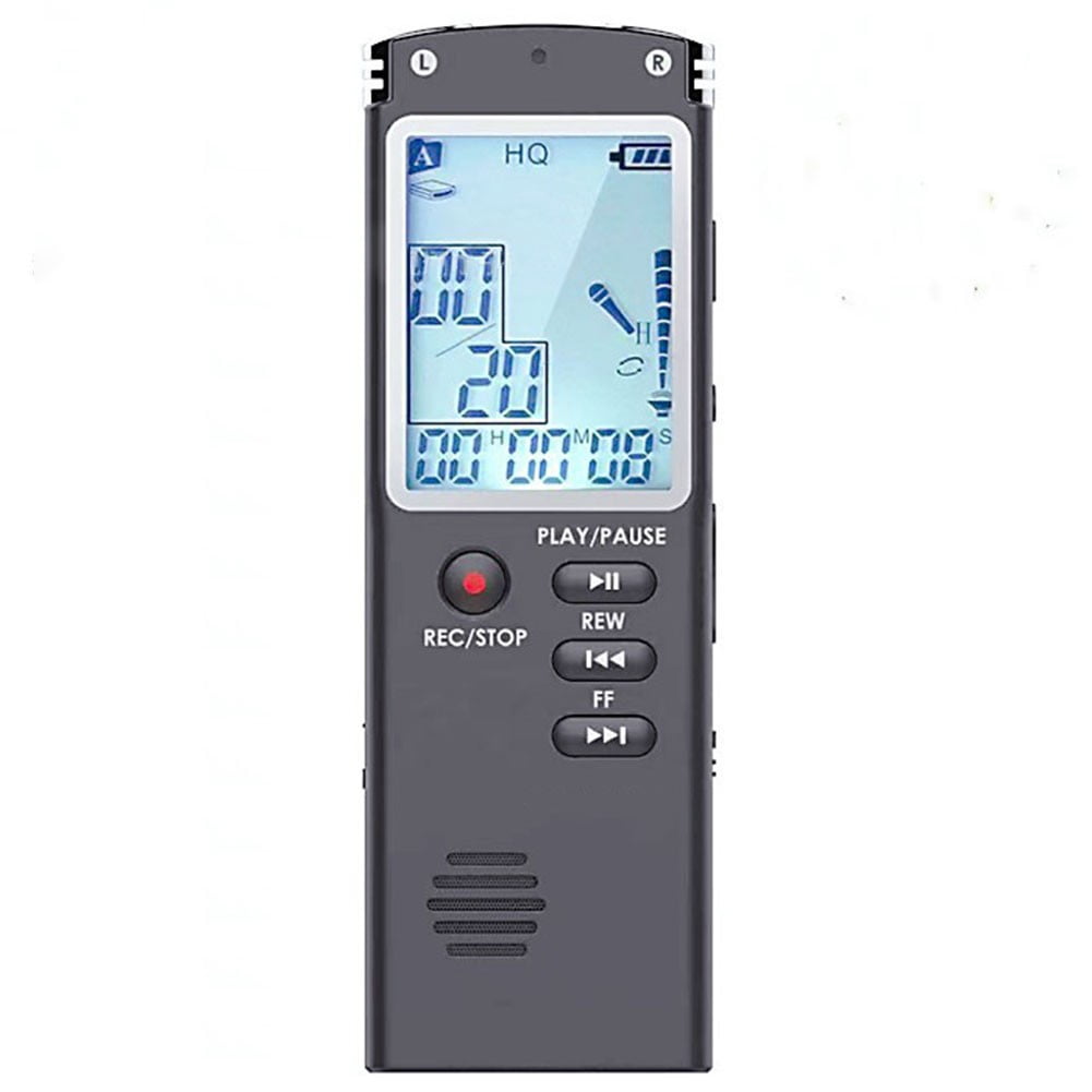 Professional Digital Voice Recorder MP3 Player 8GB/16GB/32GB Storage USB Dictaphone WAV Format Compact Portable Audio Recording Device Easy to Use Black