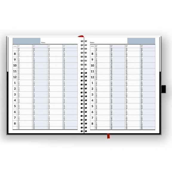 StriveZen Undated 2-Year Appointment Planner Book, Large 8" x 11" Hardcover Organizer with 4 Columns and 15-Minute Time Slots
