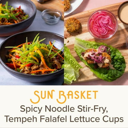 Sun Basket Meal Kits, 2 Recipes Serving 2, Vegan, Organic Produce