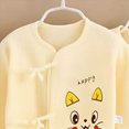 thumbnail image 4 of CAUYDY Infant Girls Outfits Preemie Boys Clothes Newborn Layette 2 Long Sleeve Shirt + Warm Hat + 2 Pants + Bib + Bellyband 7Pcs Cotton Set Fall Winter Sizes 0-3 Months,Light Yellow, 4 of 5