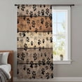 thumbnail image 3 of Brown Beige Semi Sheer Curtains Drapes for Living Room, Bedroom, French Doors Window 72 Inches Long, Rustic Farmhouse Dog Paw Vintage Rod Pocket Chiffon Curtain Drapery Voile Draperies Panel, 3 of 8