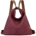 thumbnail image 1 of LHSHID Women Backpack Canvas Shoulder Bag Casual Daypacks Handbag Large Capacity Top Handle Bag Multifunction Tote Bag for Travel Shopping Work Daily Khaki, 1 of 6