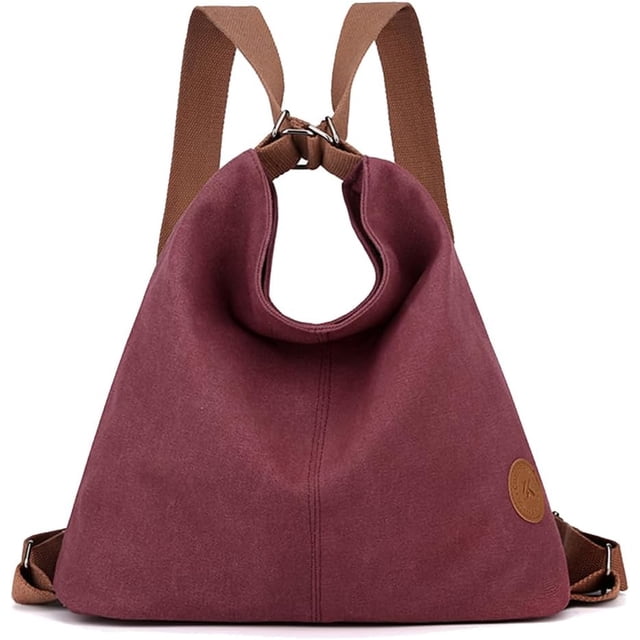 LHSHID Women Backpack Canvas Shoulder Bag Casual Daypacks Handbag Large Capacity Top Handle Bag Multifunction Tote Bag for Travel Shopping Work Daily Khaki