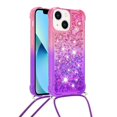 thumbnail image 2 of Funda para iPhone 14 Plus Brillantina Líquida Divertida Reluciente y con Cristales en Movimiento Cuerpo Cruzado con Cordón Ajustable, 2 of 5