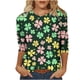 thumbnail image 3 of TaTaai Fashion Women's Printed Round Neck 3/4 Sleeve T-shirt Fashionable Blouse Tops Gift, 3 of 5